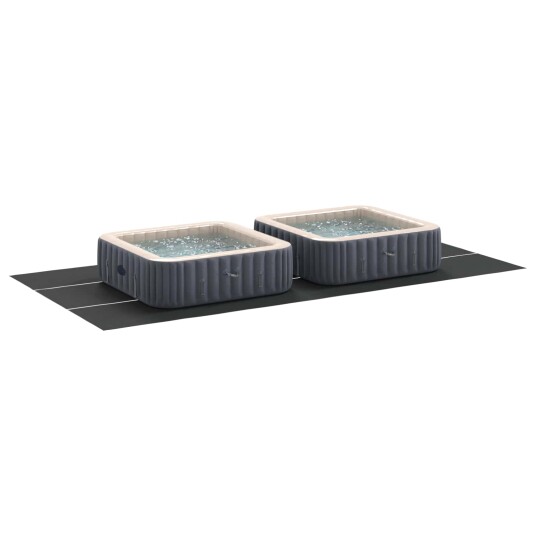  Rektangulært bassengtrekk Svart 750 x 372 cm PVC