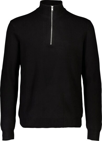 Lindbergh Ecovero Half Zip Knit   Black   M