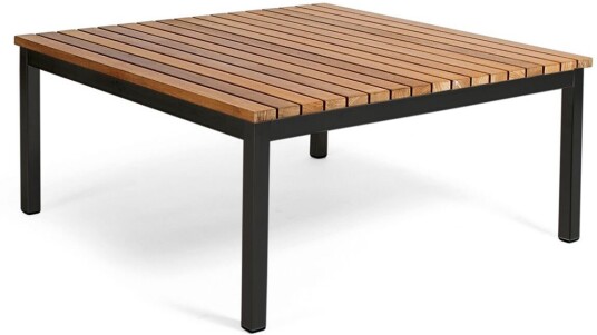 Skargaarden   Häringe Lounge Table Small Black Stainless Steel Teak Slats   Utendørs Småbord Og Sidebord   Joacim Wahlström,Carl Jägnefeldt   Tre Farget   Metall/tre