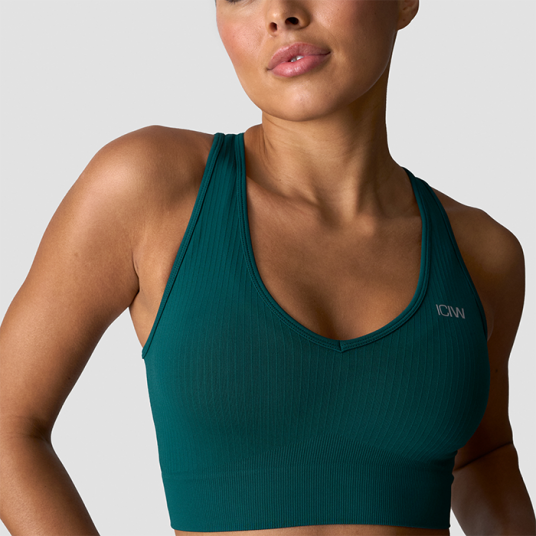 Icaniwill Ribbet Seamless Croppet Treningsgenser Mørkegrønn Grön Medium Icaniwill Ribbet Seamless Croppet Treningsgenser Mørkegrønn Grön Medium
