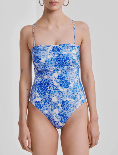 by Ti Mo Bandeau Swimsuit Blue XS by Ti Mo Bandeau Swimsuit Blue XS