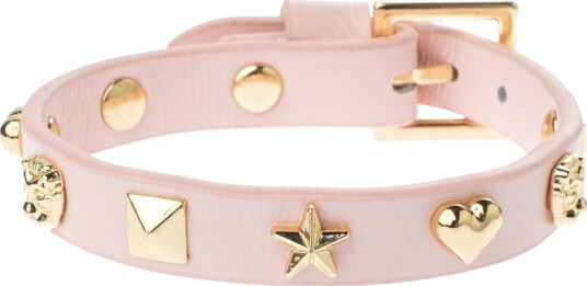Leather Sign Stud Bracelet Pale Rose 1pcs Leather Sign Stud Bracelet Pale Rose 1pcs