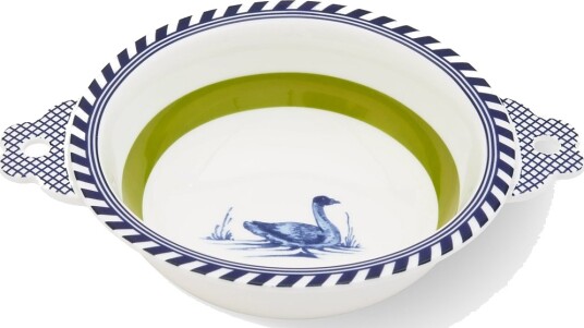 POLSPOTTEN Bowl Bird Patterned Green Ø17X H6.1CM POLSPOTTEN Bowl Bird Patterned Green Ø17X H6.1CM