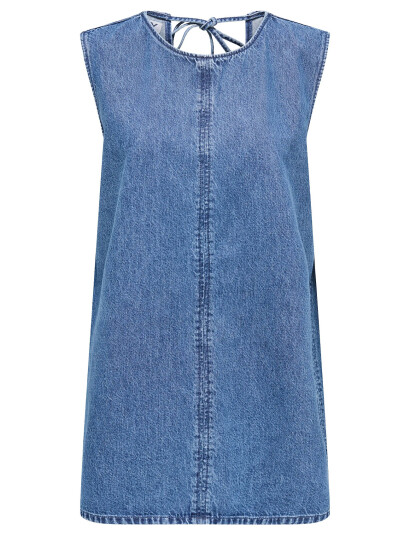 ONLY Onlvigga S/L Mini Open Back Dress Dnm - Blue - XS