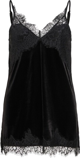 Vila Singlet Vialindra Singlet Long Top/Vol/Bfs Svart