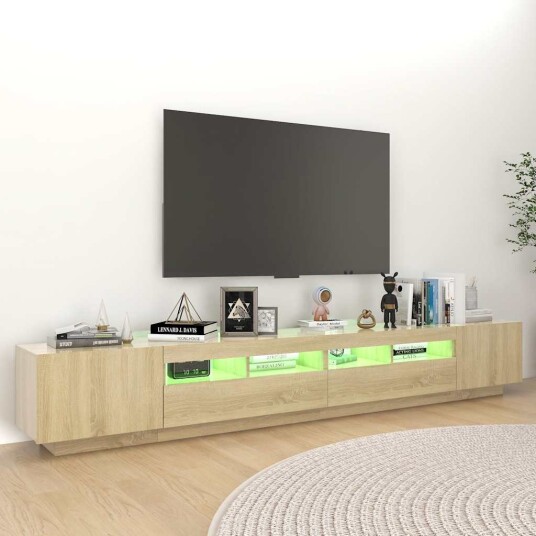 vidaXL TV-benk med LED-lys sonoma eik 260x35x40 cm vidaXL TV-benk med LED-lys sonoma eik 260x35x40 cm