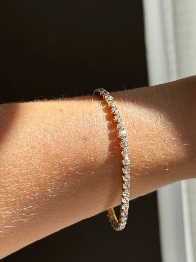 Who Is She Tennis Bracelet Gull ONE SIZE