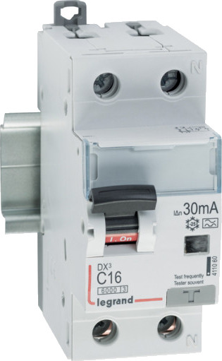 Legrand Kombinasjonsbryter DX3 Automatsikring/HPFI C 13A 30mA 1P+N 6/6kA type A 84 x 78 x 36 mm