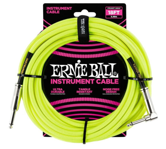 Ernie Ball Eb-6085 Instrumentkabel 5.4 Meter Gul Ernie Ball Eb-6085 Instrumentkabel 5.4 Meter Gul