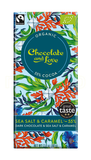 Chocolate and Love Sjokolade Sea Salt 55% Ø 80g Chocolate and Love Sjokolade Sea Salt 55% Ø 80g