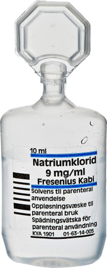 Fresenius Natriumklorid 9ml/ml injeksjon, 20x10 ml plastampuller Fresenius Natriumklorid 9ml/ml injeksjon, 20x10 ml plastampuller
