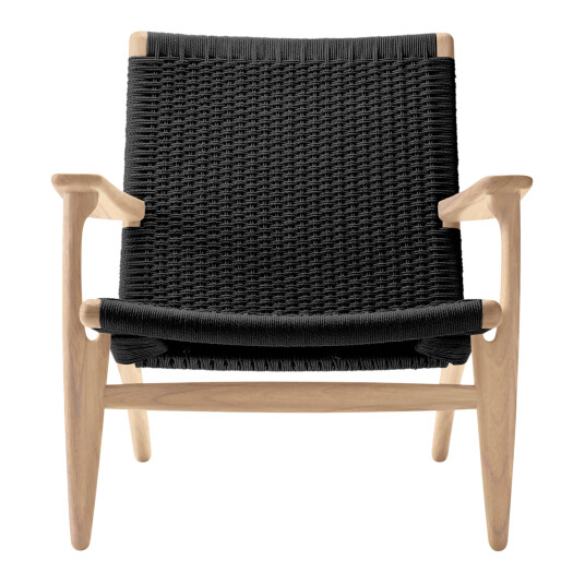 Carl Hansen & Søn CH25 Eik Hvitoljet / Seteflett Sort
