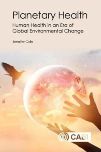 Planetary Health Av Jennifer (Research Fellow Royal Holloway University Of London Uk) Cole