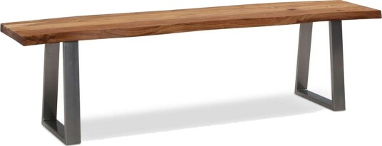 Spisestuebenk Wohnling Massivt tre med metallben trekant landlig stil Sølv rett 140 cm Sølv rett 140 cm