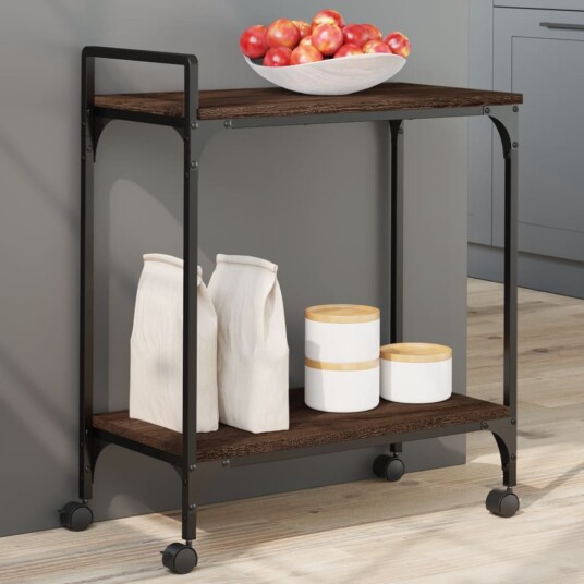 Kjøkkentralle brun eik 60,5x31x72,5 cm konstruert tre 842370