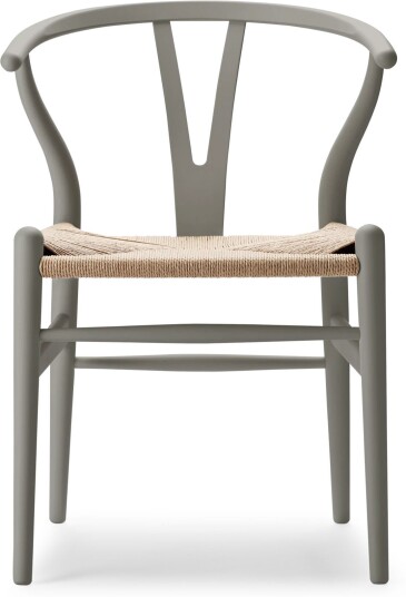 Carl Hansen - Ch24 Y-Stolen Bok Soft Silver Grey Naturflätad Spisestoler Hans J. Wegner