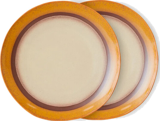 HKliving 70's tallerken Ø27,5 cm 2 pakning Coconut HKliving 70's tallerken Ø27,5 cm 2 pakning Coconut