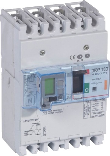 Legrand DPX3 160 Termisk Sikring + Jordfeil 4P 25A 25kA