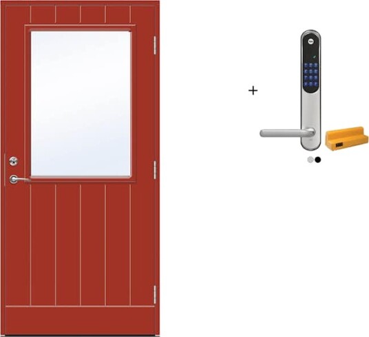 Ytterdør Swedoor Advance-Line Vision Astra med Yale Doorman Classic Home