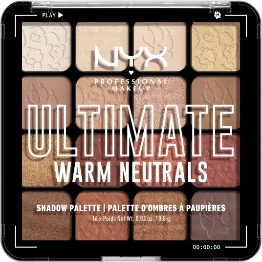 NYX Professional Makeup Ultimate Color Palette 16 Pan Warm Neutra NYX Professional Makeup Ultimate Color Palette 16 Pan Warm Neutra