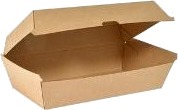 Bakke Boks Med Hængslet Låg 1100 Ml Pap/Pla Kraft Brun,4 Pk X 45 Stk/Krt