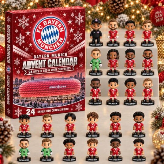 Lag julekalender blindboks 2026 Bayern München spiller blindbokser 26*18*3 cm Akryltykkelse 3 mm