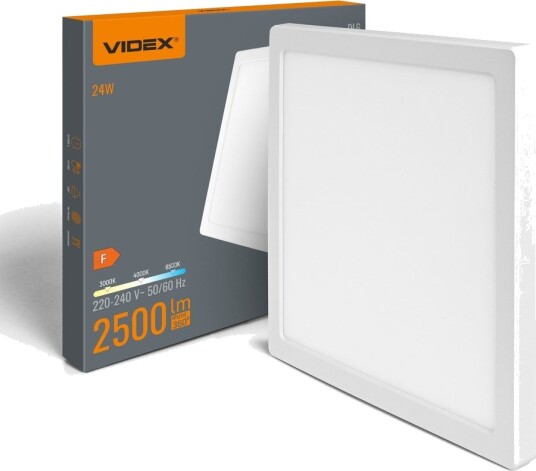 24W LED taklampe 3 i 1 CCT   2500lm 29,2 x 29,2cm hvit kant innfellings  eller utenpåliggende panel   Kulør : Nøytral
