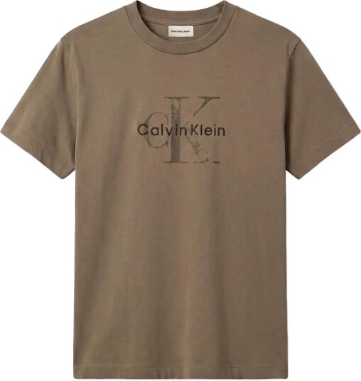 Calvin Klein Jeans Ss 20S Ez Distressd Mnlgo Graphi Khaki green XS