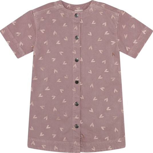 Minymo Dongerikjole   Twill   Fawn m. Hearts   Minymo   4 år (104)   Kjole   Rosa