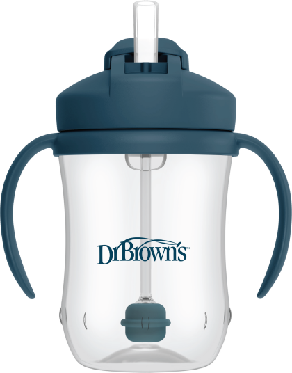 Dr Brown s Baby`s First Straw Cup Blå 270 ml Dr Brown s Baby`s First Straw Cup Blå 270 ml