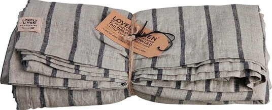 Lovely Linen Stripe Duk Natur