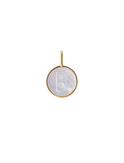 Design Letters Pearl Charm Gold A-Z - Gold - Ø:12MM