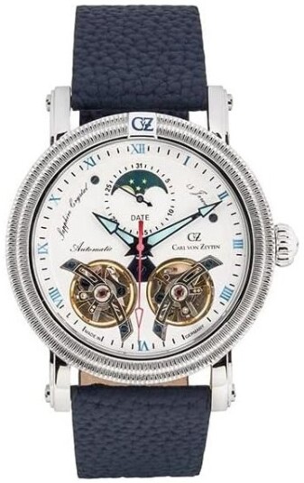 Carl von Zeyten Herreklokke CVZ0085WHS Schauinsland Hvit/Lær Ø46 mm