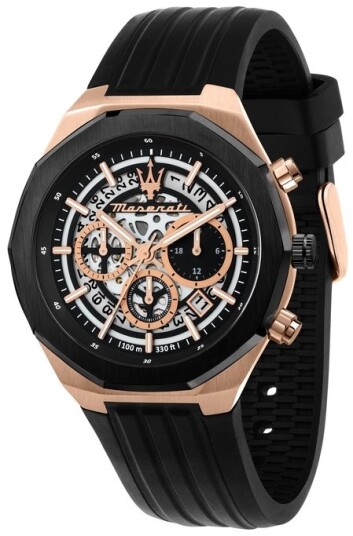 Maserati Herreklokke R8871642003 Stile Sort/Gummi Ø43 mm