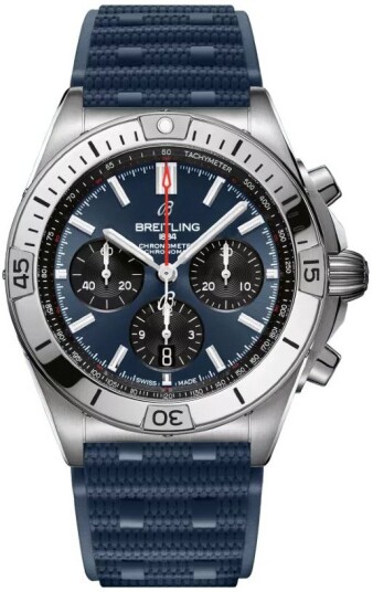 Breitling Herreklokke AB0134101C1S1 Chronomat B01 42 Blå/Gummi Ø42
