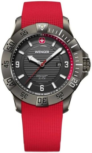 Wenger Herreklokke 01.0641.144 Seaforce Sort/Gummi Ø43 mm