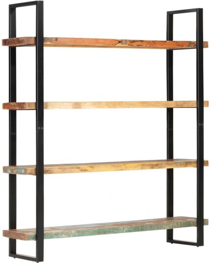 Bokhylle 4 etasjer 160x40x180 cm gjenvunnet heltre