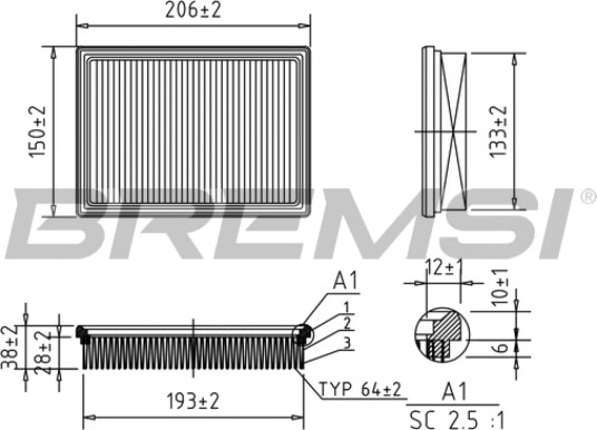 Luftfilter BREMSI FA1407