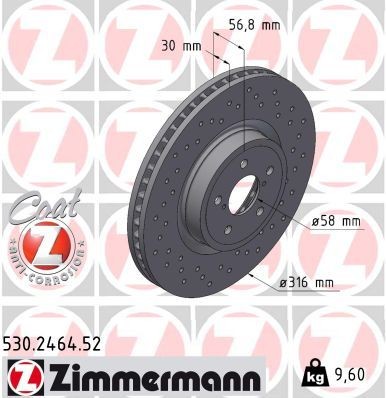 Bremseskive ZIMMERMANN 530.2464.52