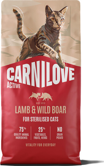 Carnilove Tørrfôr Kat Sterilised 6 kg med Lam og Villsvin Carnilove Tørrfôr Kat Sterilised 6 kg med Lam og Villsvin