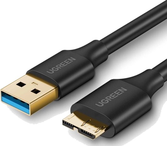 Ugreen USB-A 3.0 - Micro USB-B SuperSpeed kabel, 5 Gb/s, 1 m - Svart