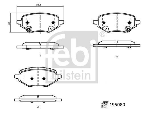 Bremseklosser FEBI BILSTEIN 195080 Bremseklosser FEBI BILSTEIN 195080