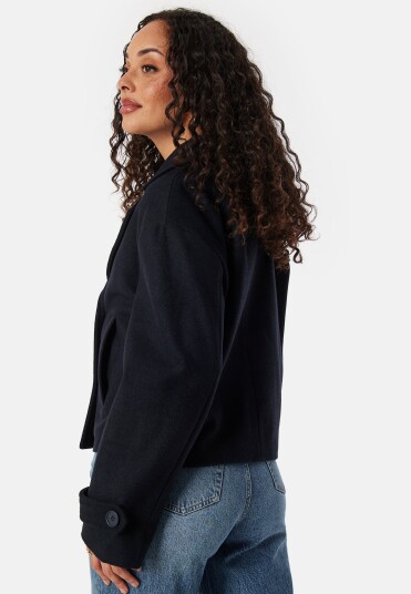 BUBBLEROOM Sophie Short Wool Blend Coat Dark navy 46