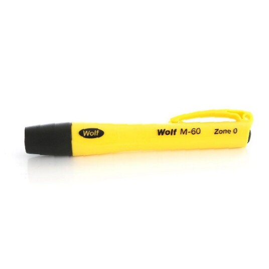 ATEX lommelykt Wolf M 60 Zone 0/20 90 lm / 150 mm / 3 x LR1 ATEX lommelykt Wolf M 60 Zone 0/20 90 lm / 150 mm / 3 x LR1