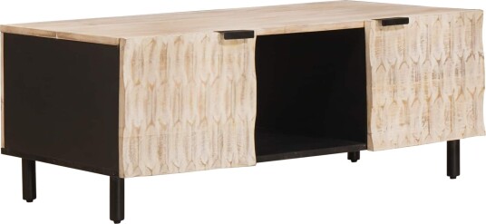 Kaffebord Hvit 100 x 54 x 40 cm Massiv mango tre