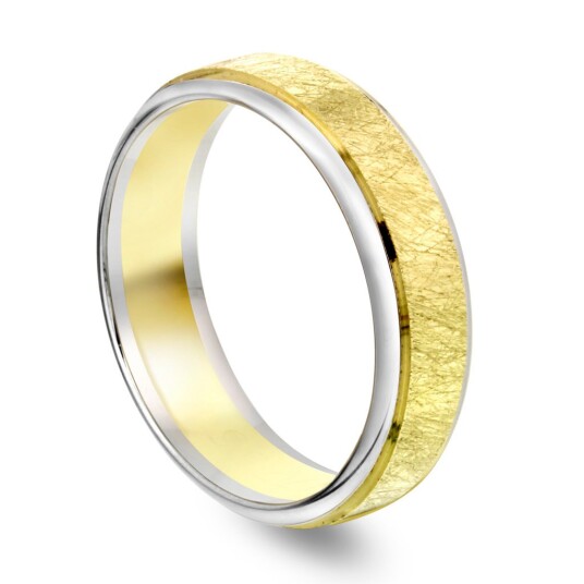 Giftering i 585 gult og hvitt gull | 5 mm bredde