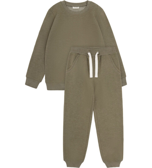 Minymo 2-delt Sweat Set i Khaki Grønn Størrelse 104