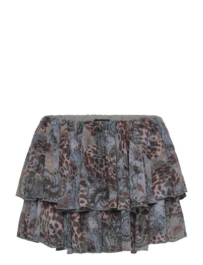 Monki Frilled Mini Skirt - Blue - S Monki Frilled Mini Skirt - Blue - S