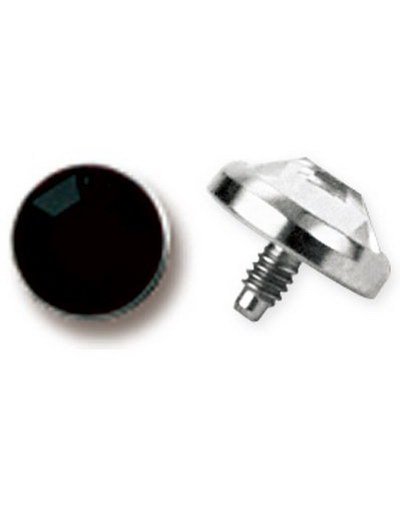 Strl 5 mm kule med 1,6 mm gjenger Single Diamond Sort Dermal Anchor Kule