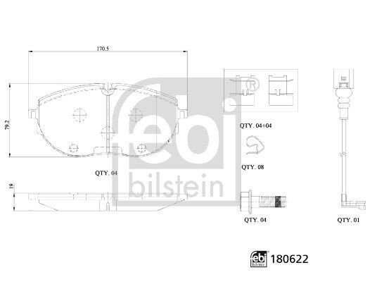 Bremseklosser FEBI BILSTEIN 180622 Bremseklosser FEBI BILSTEIN 180622
